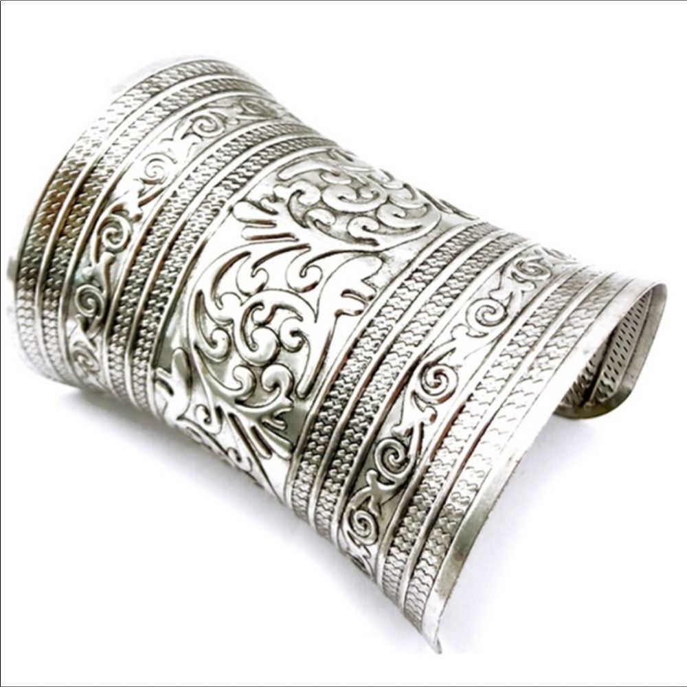 Bohemian wide cuff Tibetan bracelet